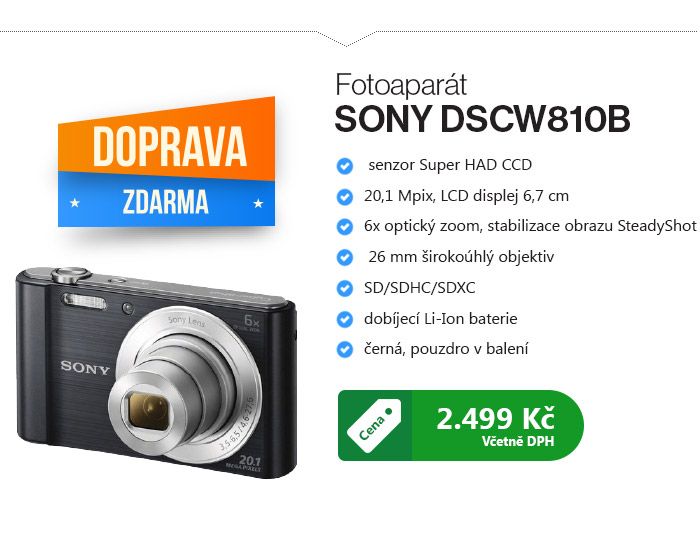 Fotoaparát SONY DSCW810B + pouzdro