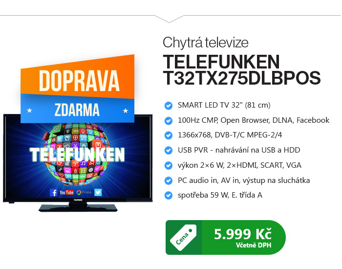 Chytrá televize TELEFUNKEN T32TX275DLBPOS